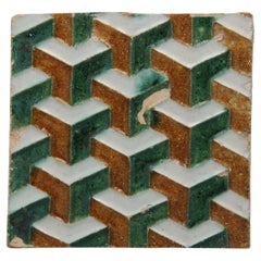 Spanische Azulejo-Kachel Arista y Cuenca aus Sevilla, 16. Jahrhundert