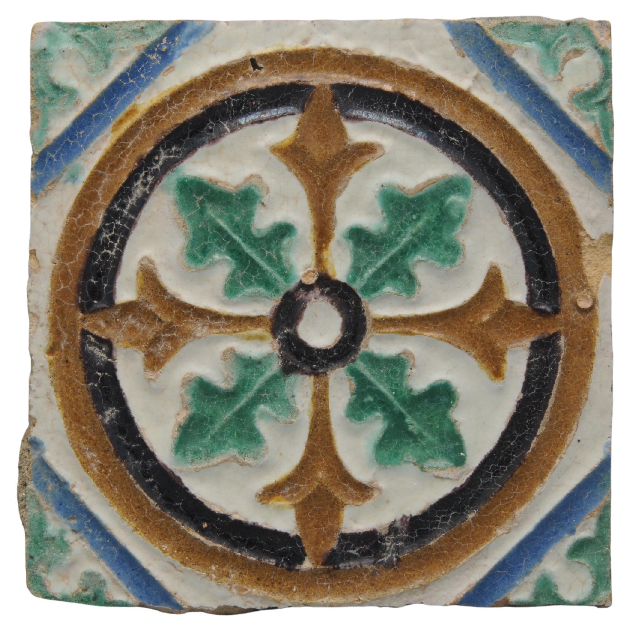 Mattonella Azulejo spagnola Arista y Cuenca - Siviglia XVI secolo