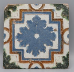Spanish Azulejo Tile Arista y Cuenca - Toledo 16th century