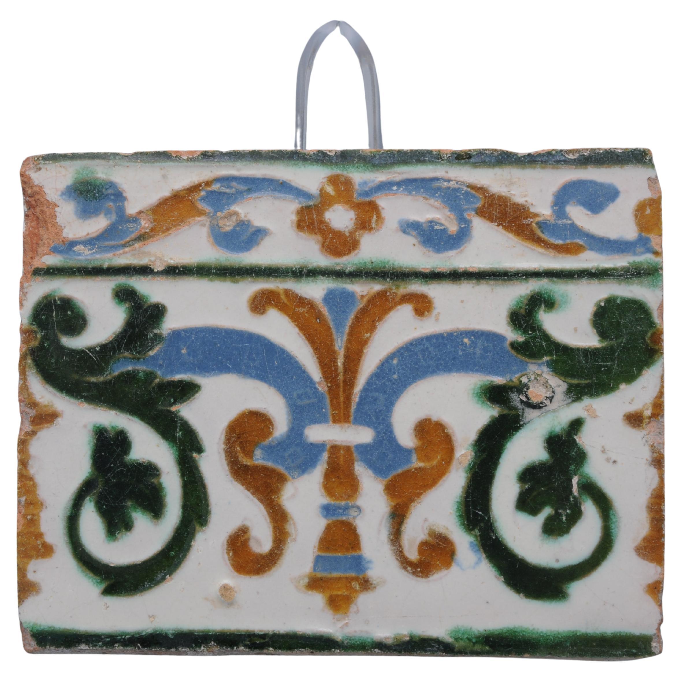 Renaissance Tapis espagnol Azulejo Arista y Cuenca - Toledo 16e siècle en vente