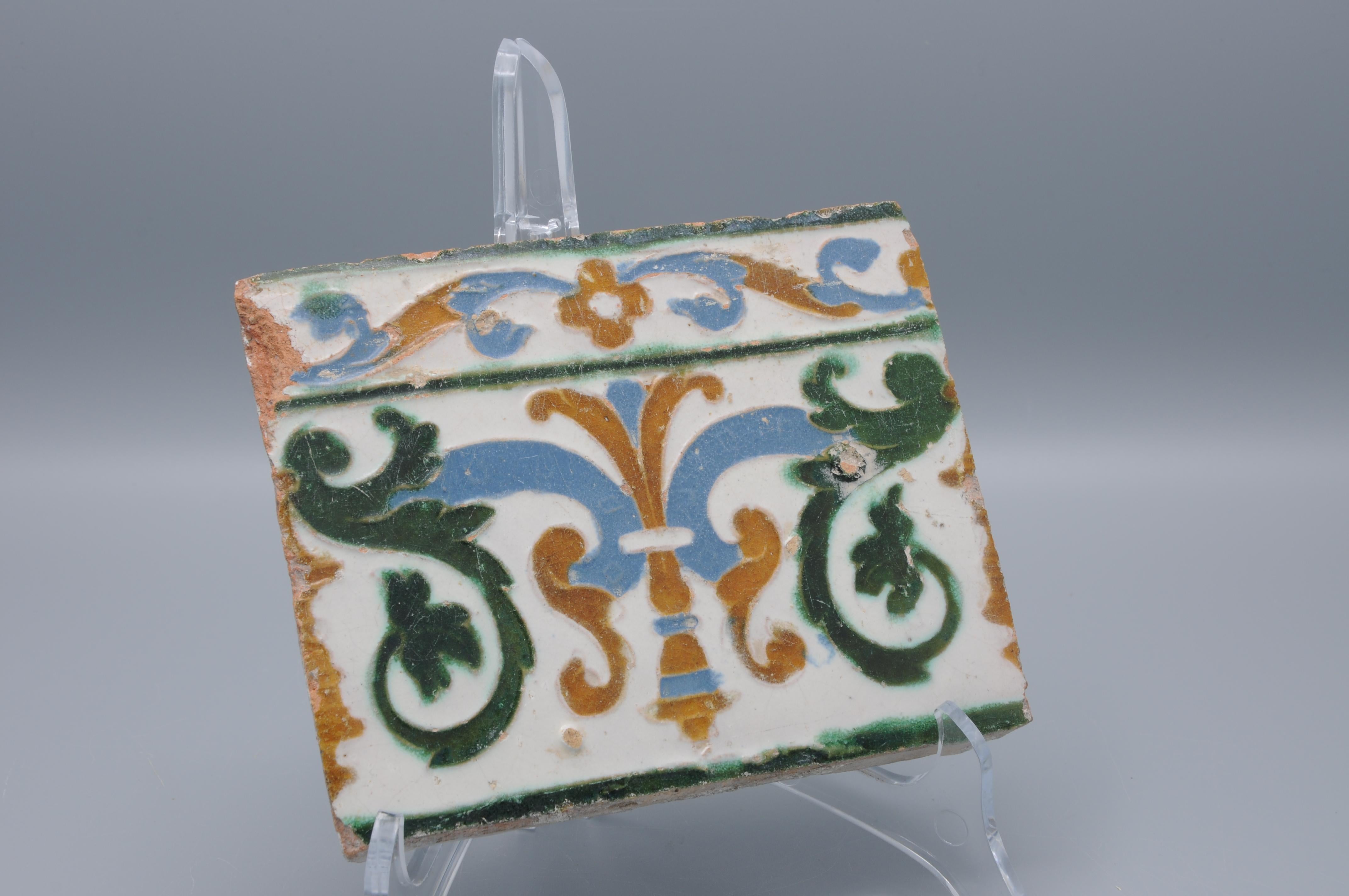 Poterie Tapis espagnol Azulejo Arista y Cuenca - Toledo 16e siècle en vente