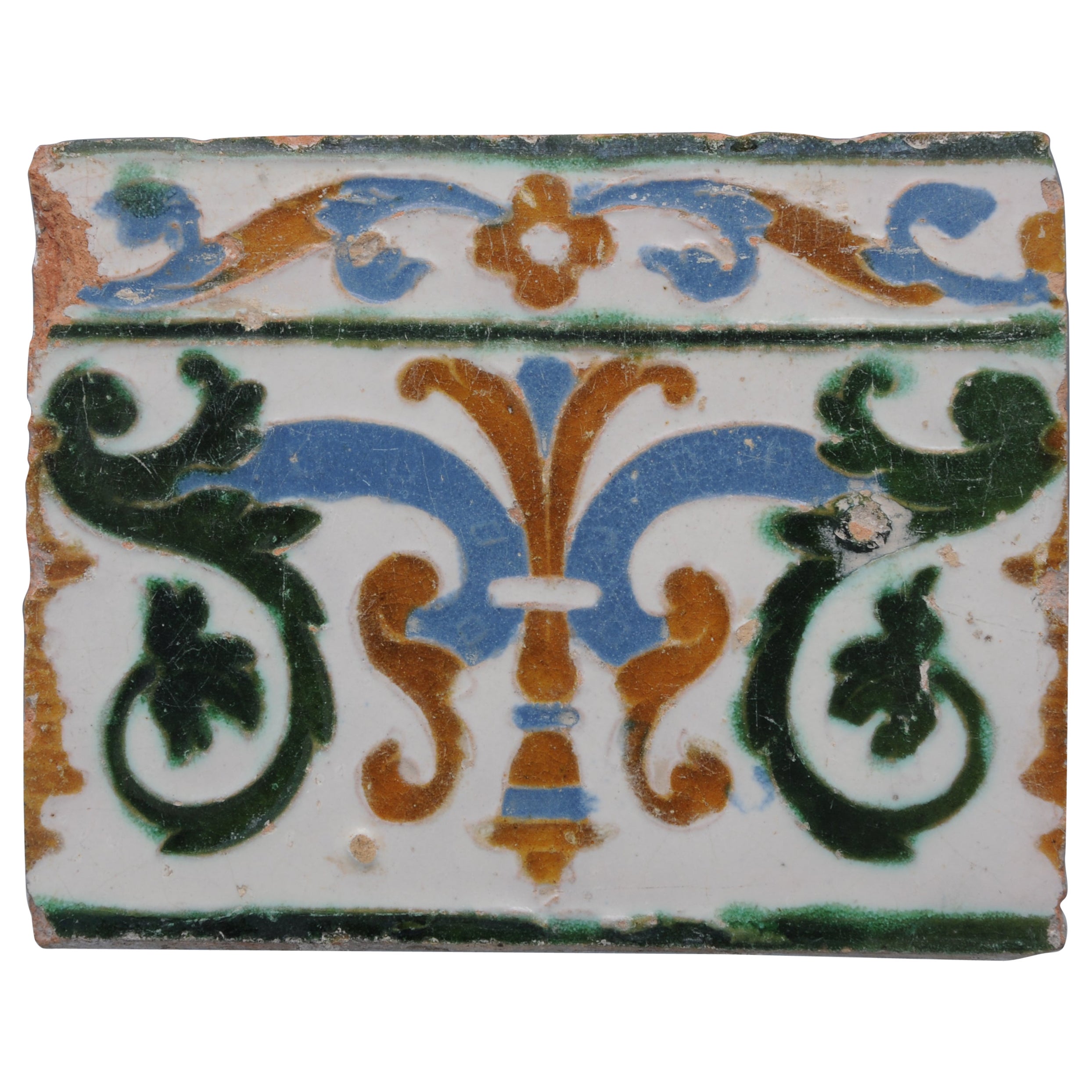 Spanish Azulejo Tile Arista y Cuenca - Toledo 16th century