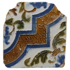 Spanische Azulejo-Kachel Arista y Cuenca aus Toledo, 16. Jahrhundert