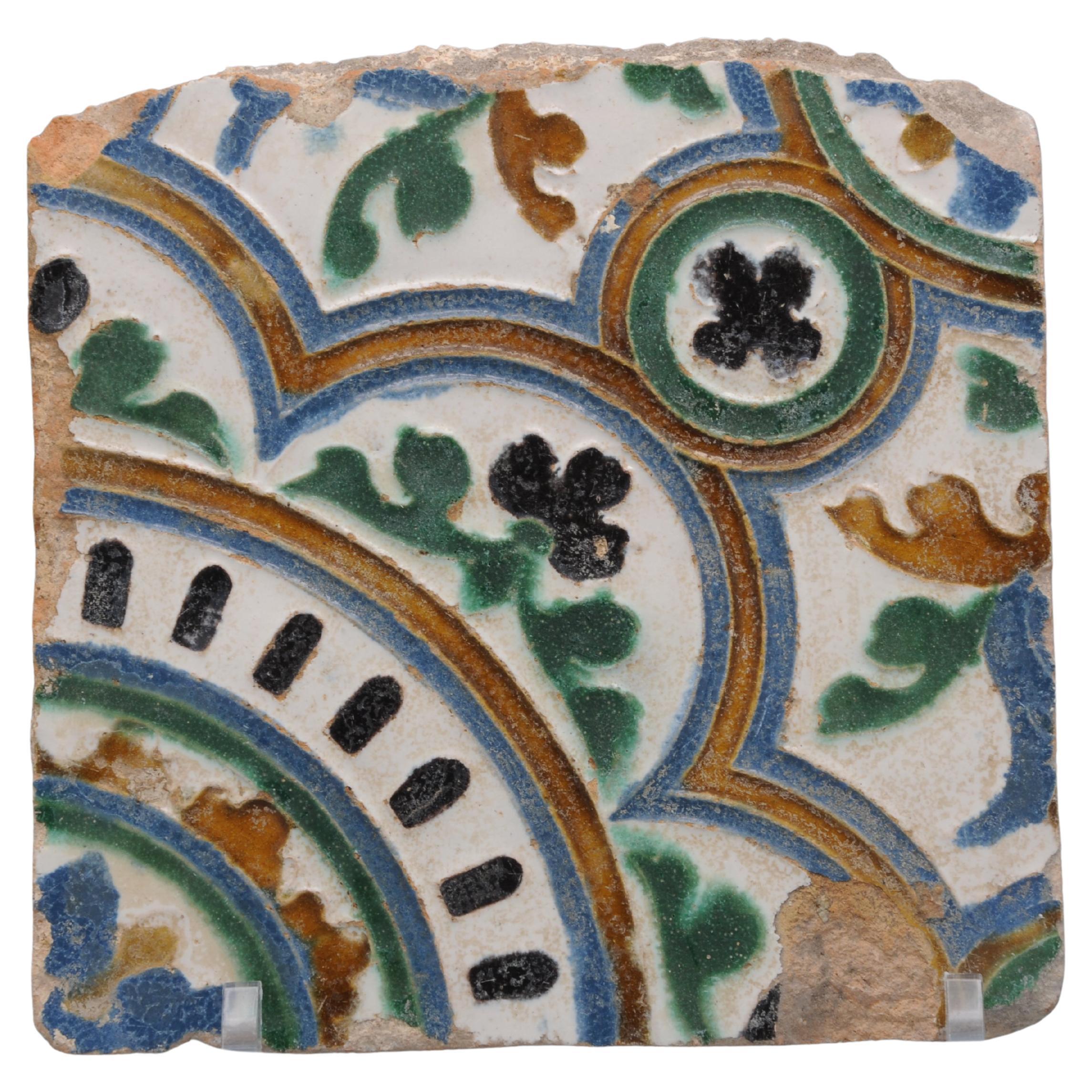 Mattonella azulejo spagnola Arista y Cuenca - Toledo XVI secolo