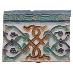 Fragment de carreaux espagnols Azulejo Arista y Cuenca - Toledo 16e siècle