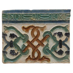 Spanish Azulejo Tile Fragment Arista y Cuenca - Toledo 16th century