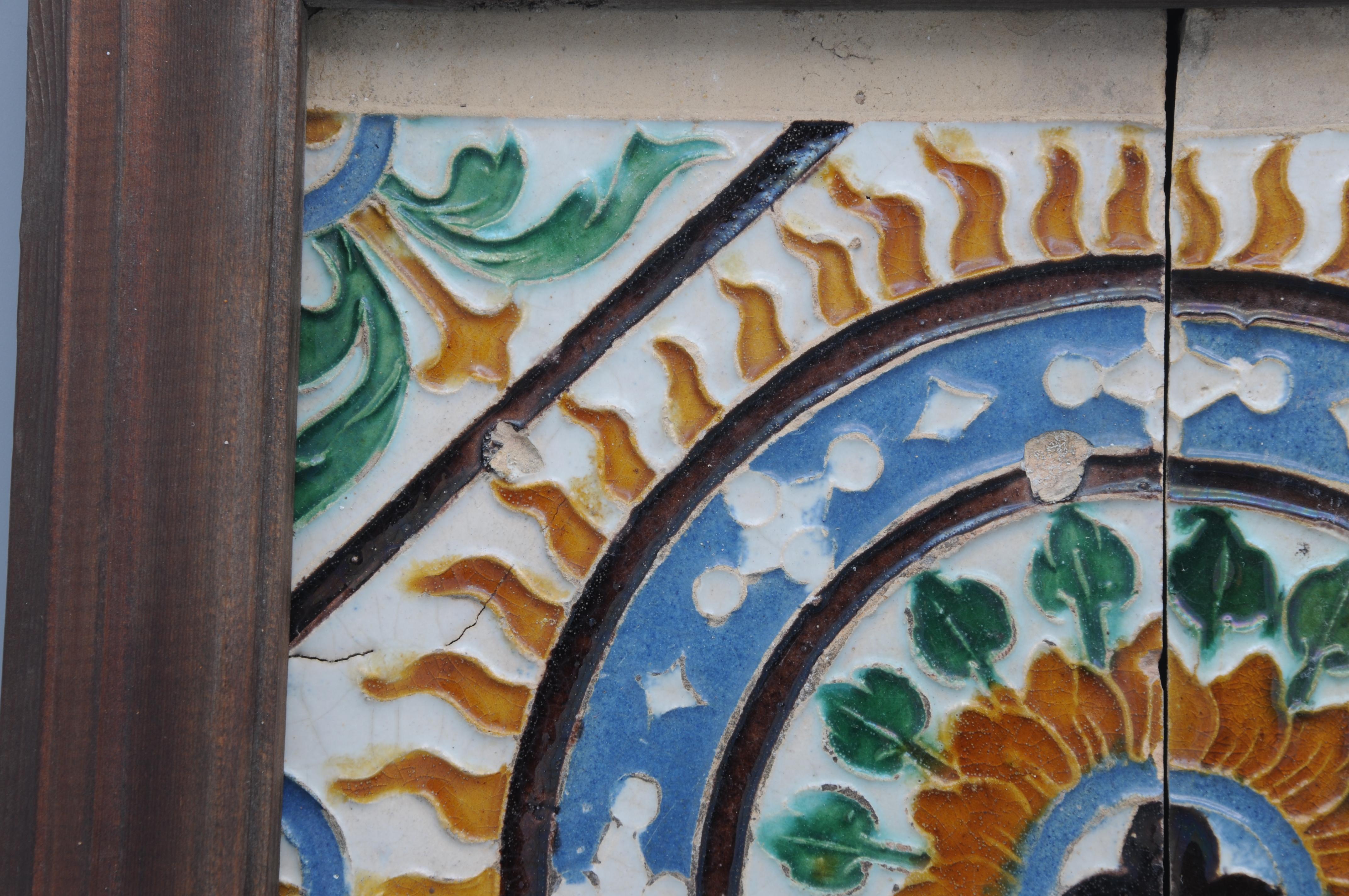 Spanish Azulejo Tiles 'Dos por Tabla' - Arista y Cuenca - Toledo 16th century In Good Condition In DELFT, NL