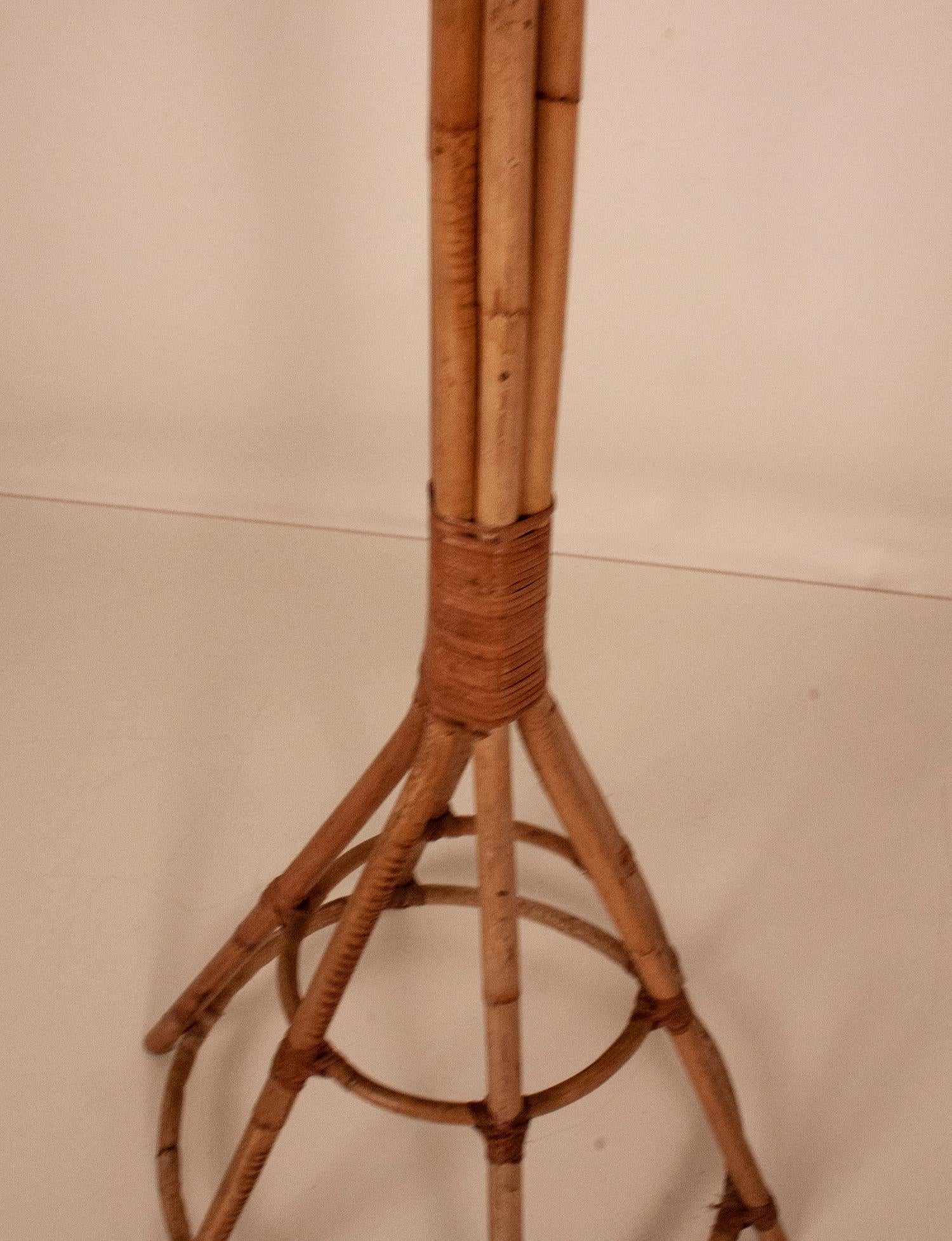 Spanish Bamboo Standing Coat Rack, 1970s, Banacina Style 1