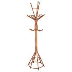 Spanish Bamboo Standing Coat Rack, 1970s, Banacina Style