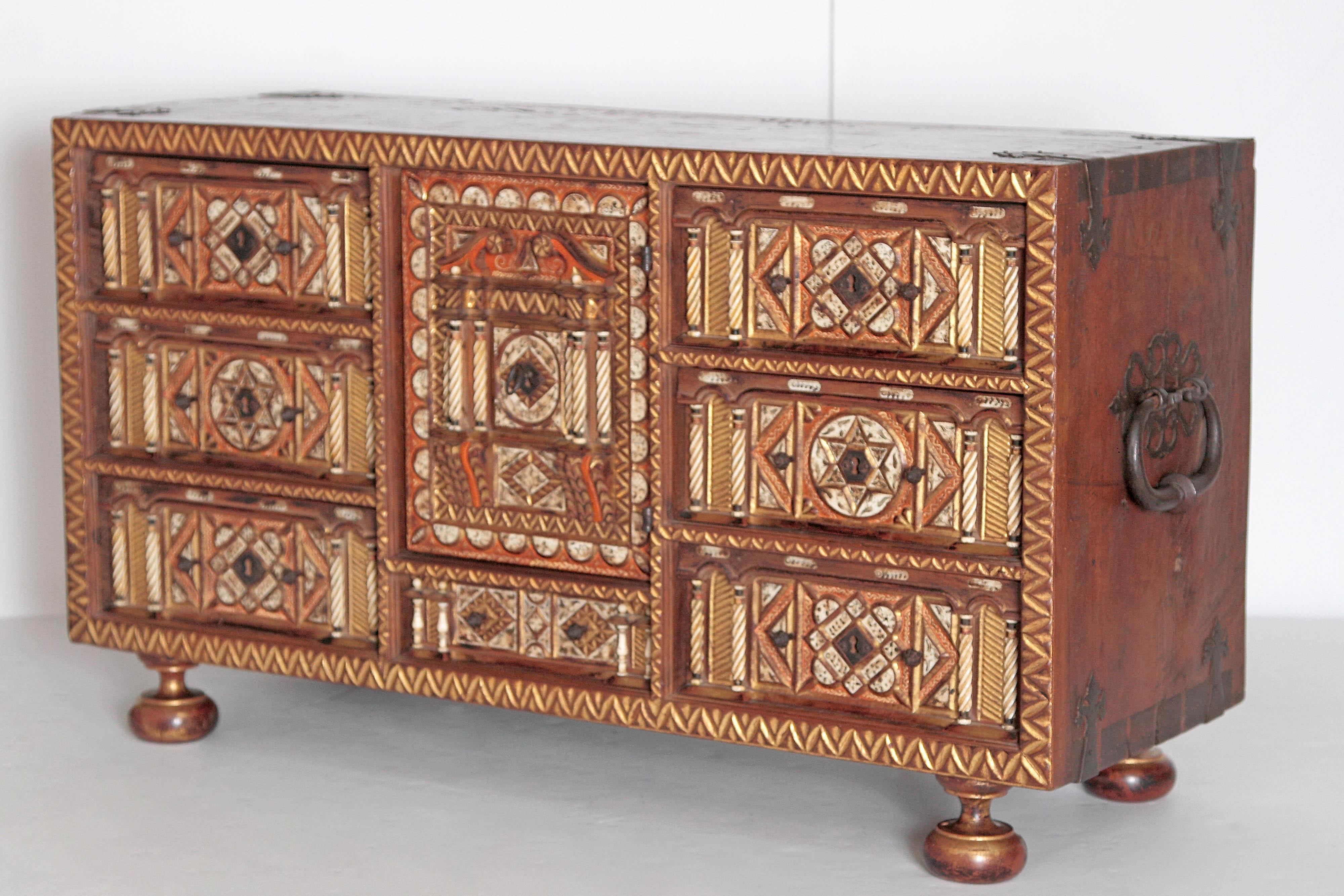 Baroque Spanish Bargueno / Portable Desk Cabinet