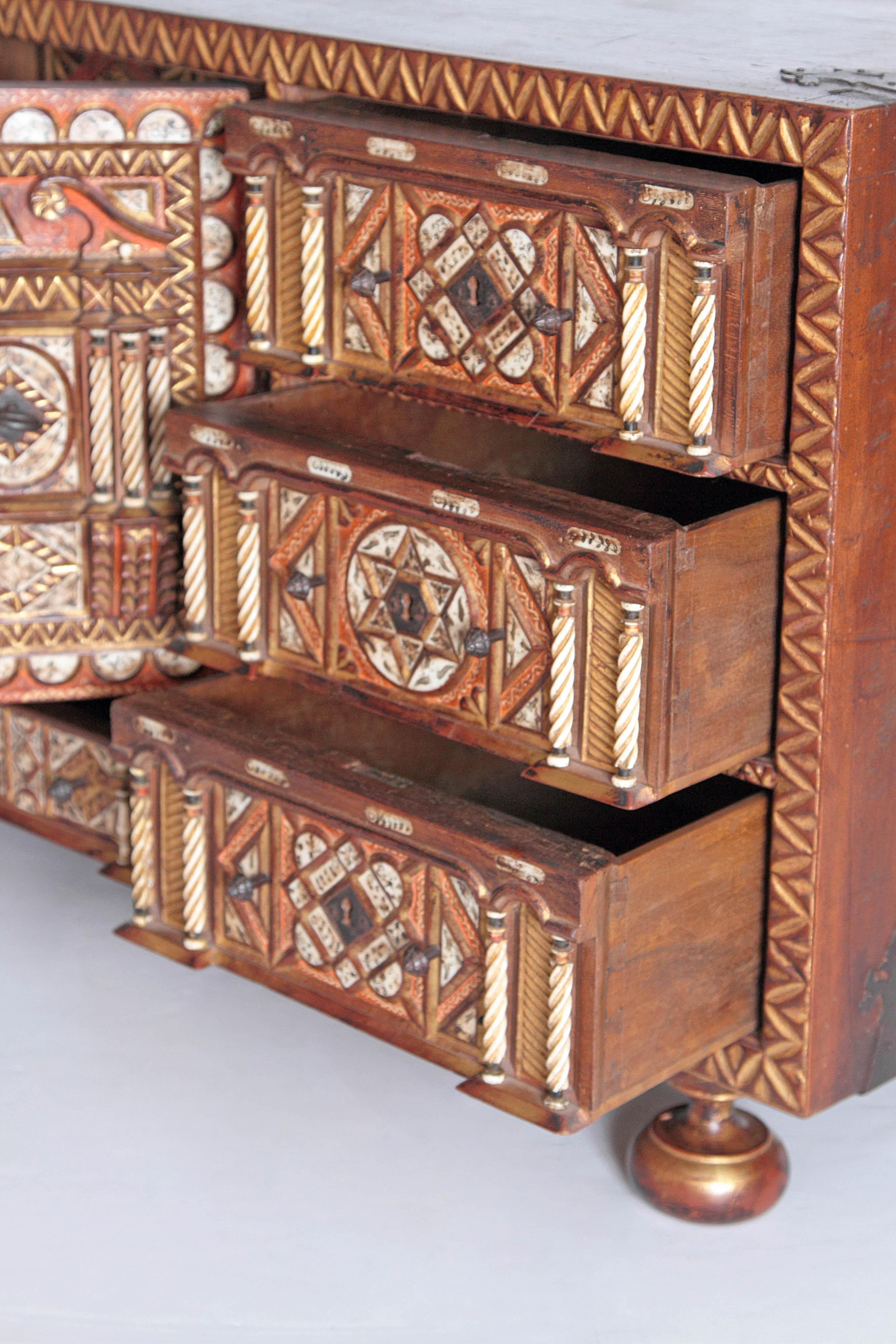 Wrought Iron Spanish Bargueno / Portable Desk Cabinet