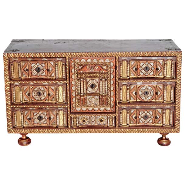 Spanish Bargueno / Portable Desk Cabinet at 1stDibs