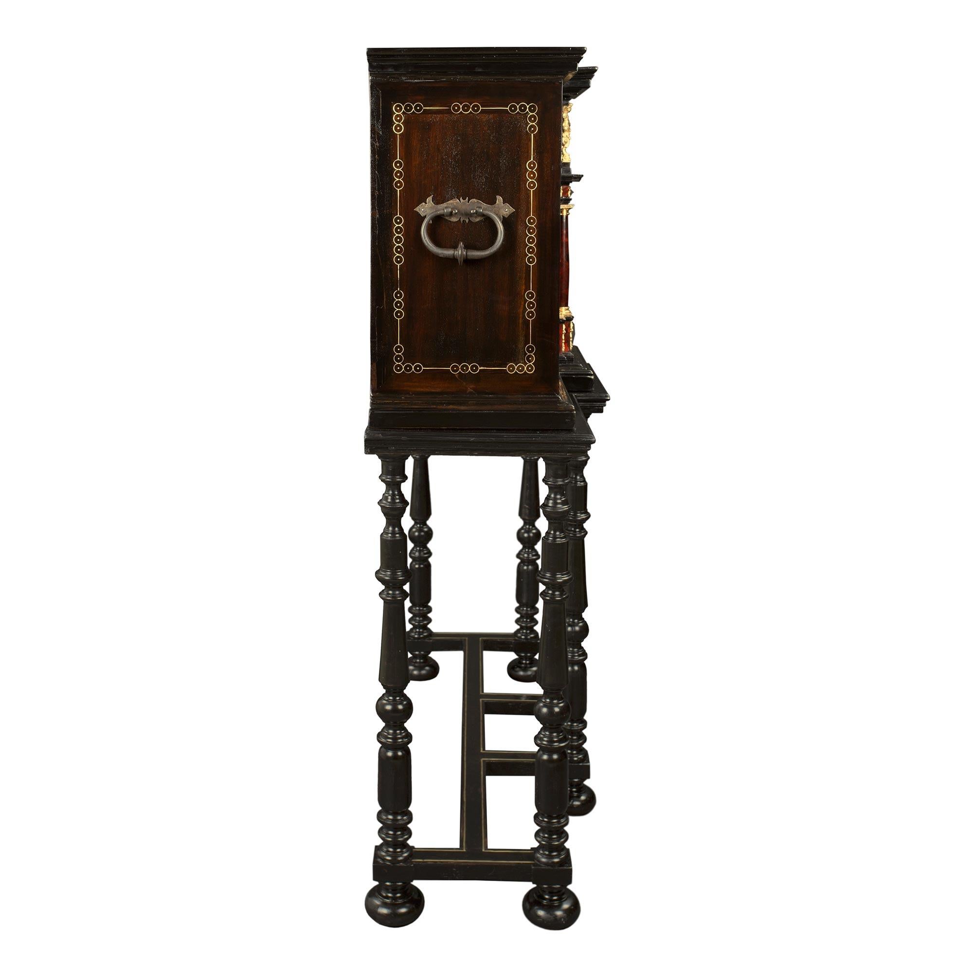 Spanish Baroque 18th Century Specimen Cabinet on the Original Stand In Good Condition In West Palm Beach, FL