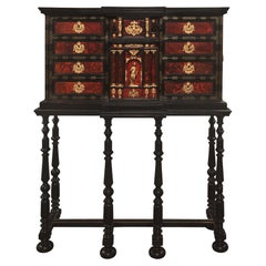 Spanish Baroque 18th Century Specimen Cabinet on the Original Stand