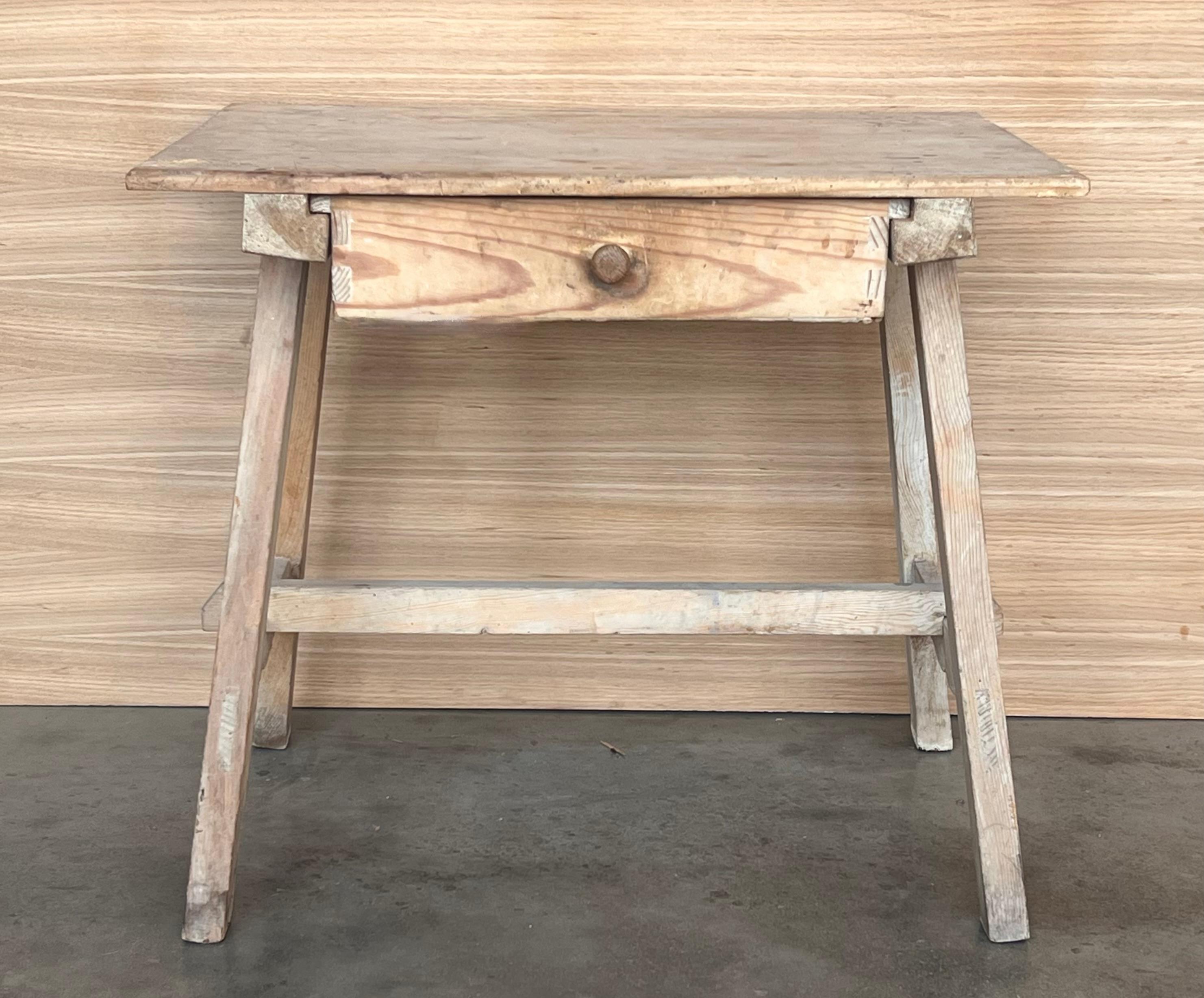 19th Century Spanish Baroque  side or working table with drawer

