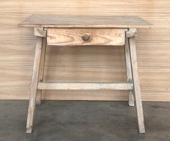 Spanish Baroque Bleached Side Table with Drawer