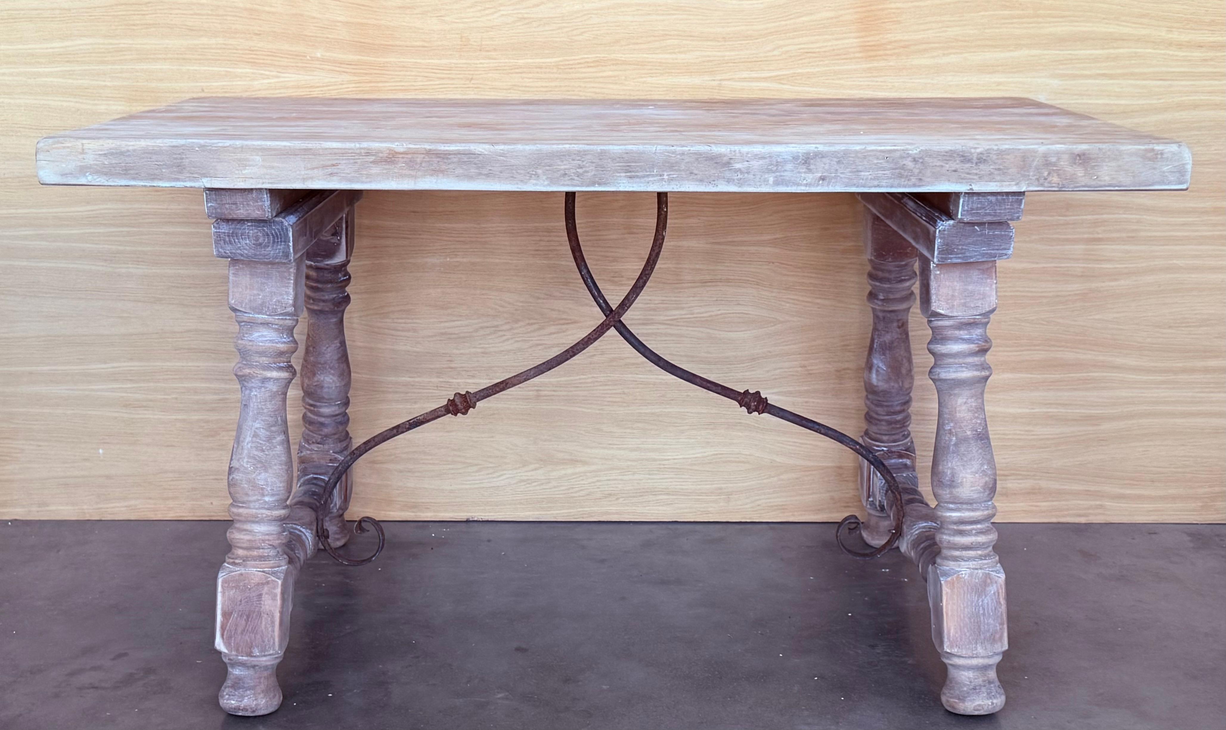 19th Century Spanish Baroque  side or working table with drawer
