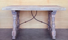 Spanish Baroque Bleached Side Table with Drawer
