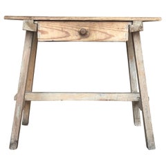 Spanish Baroque Bleached Side Table with Drawer