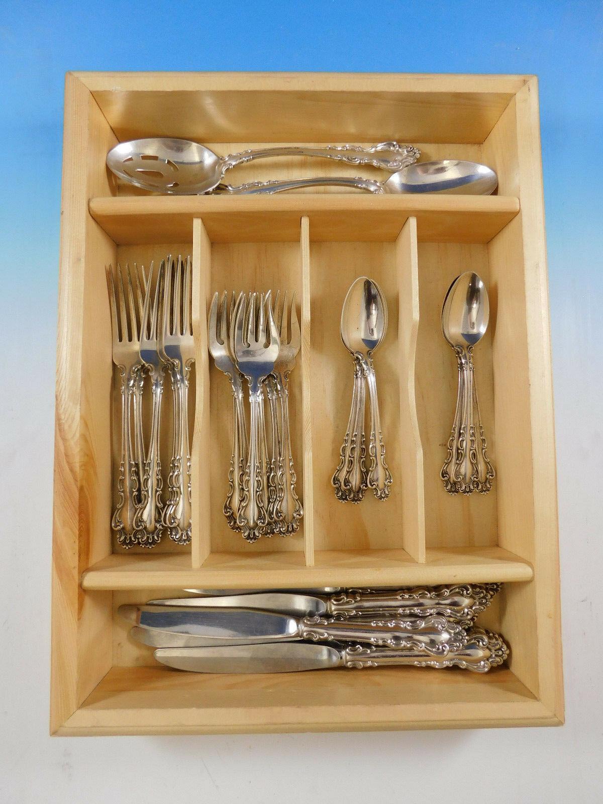 Spanish Baroque by Reed & Barton Sterling Silver Flatware Set Service 26 Pcs For Sale 3