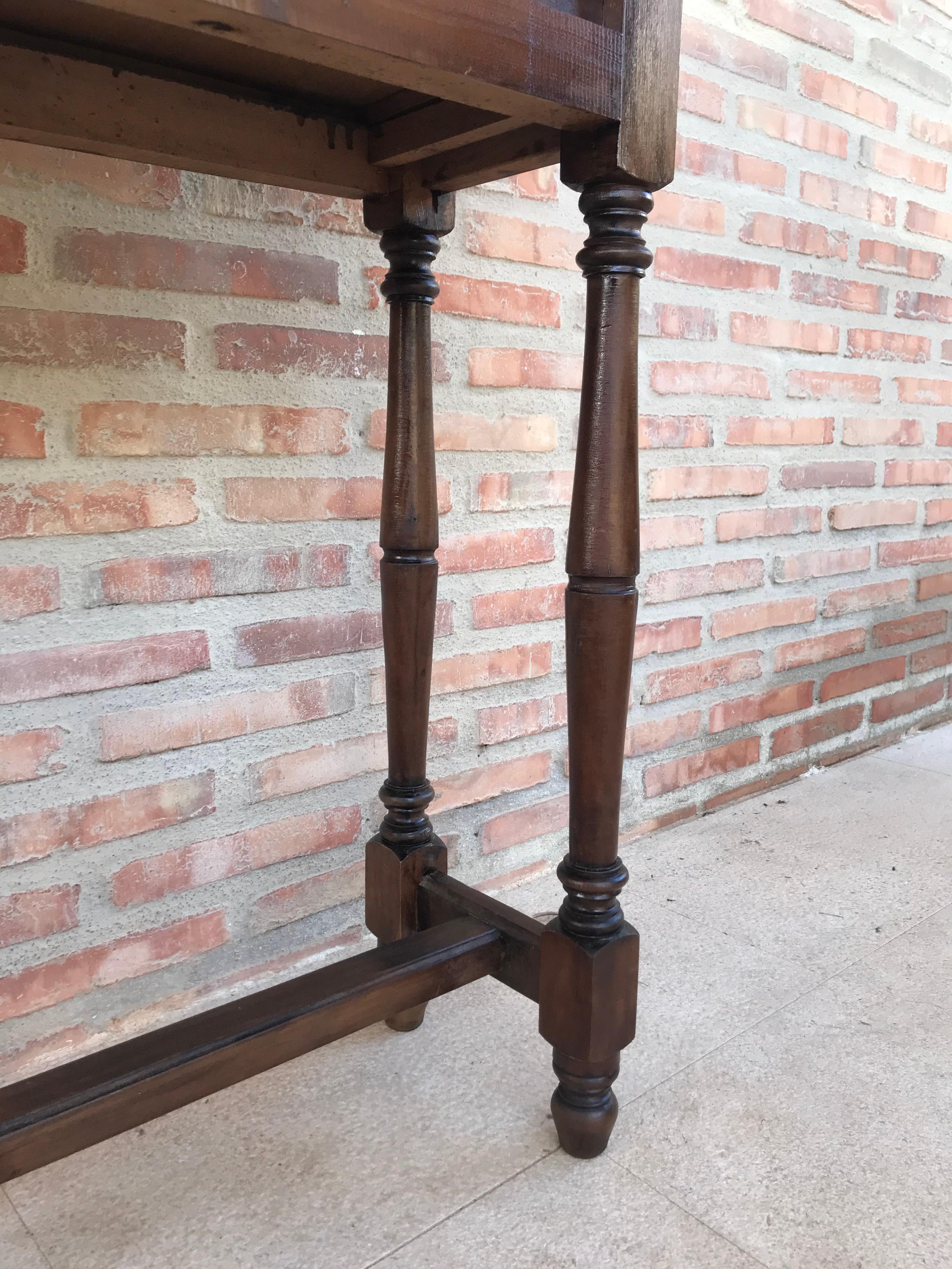 Spanish Baroque Carved Walnut Console Table with Two Drawers, circa 1890 8