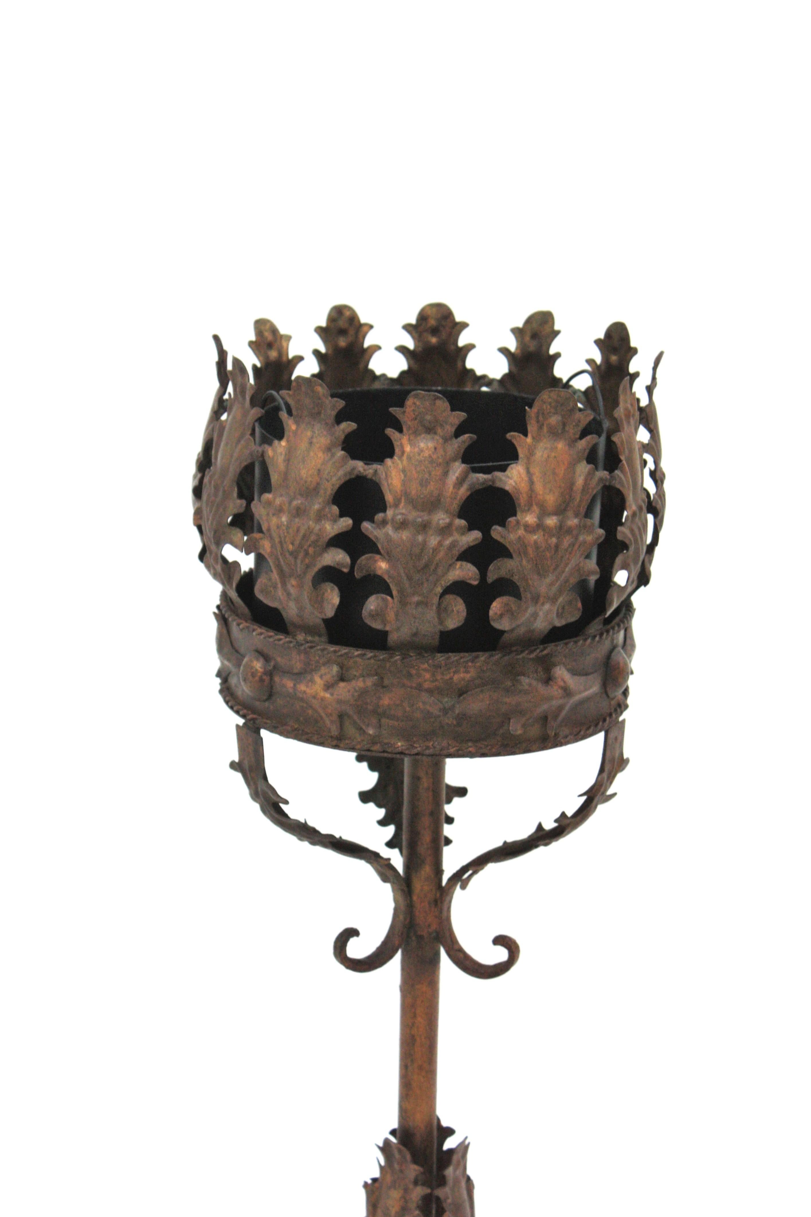 Champañera Barroca Española Soporte para Cubitera de Hierro Dorado en venta