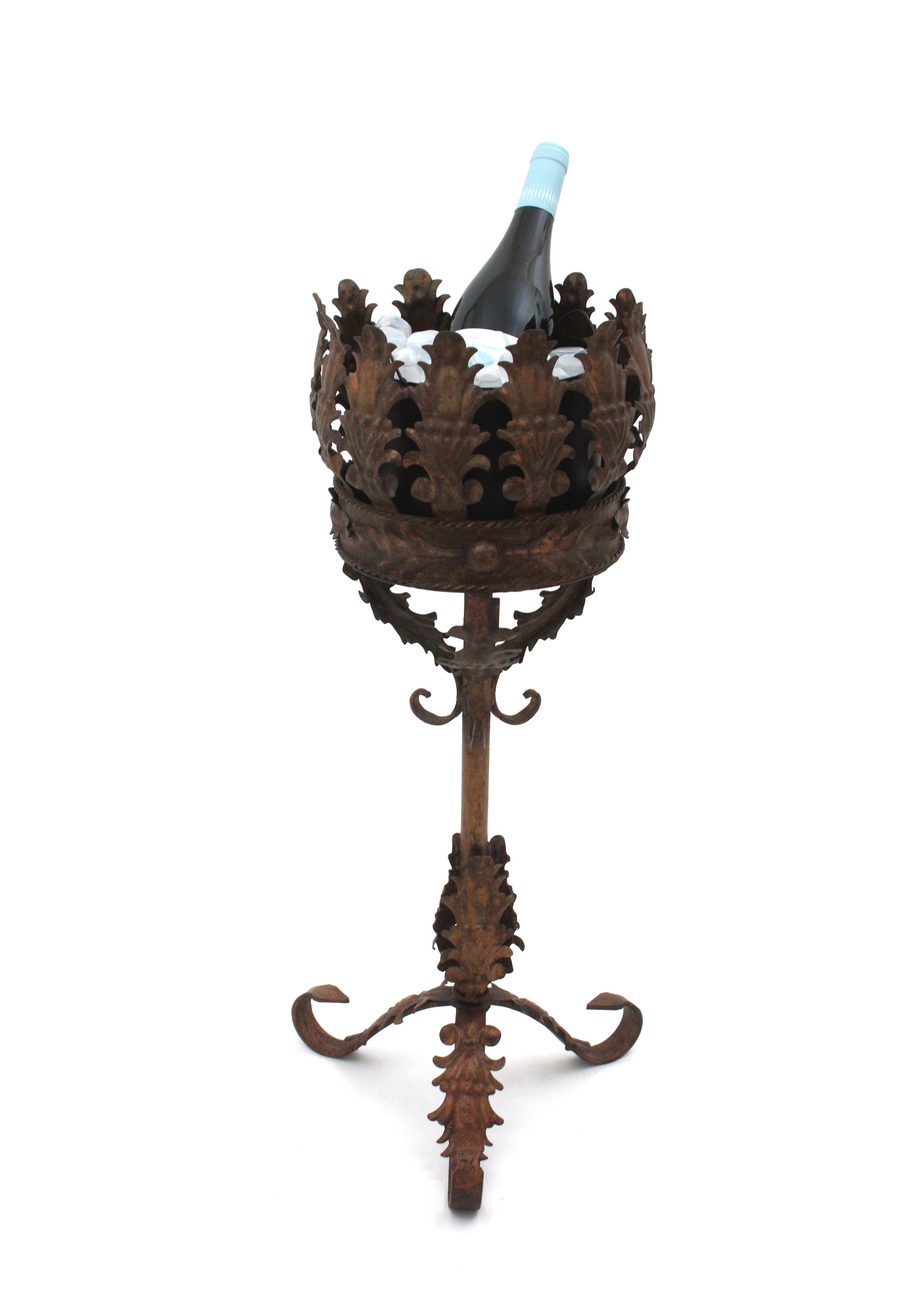 Champañera Barroca Española Soporte para Cubitera de Hierro siglo XX en venta