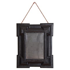 Spanish Baroque Ebonized Guilloche Mirror, Late 17th / Early 18th Century