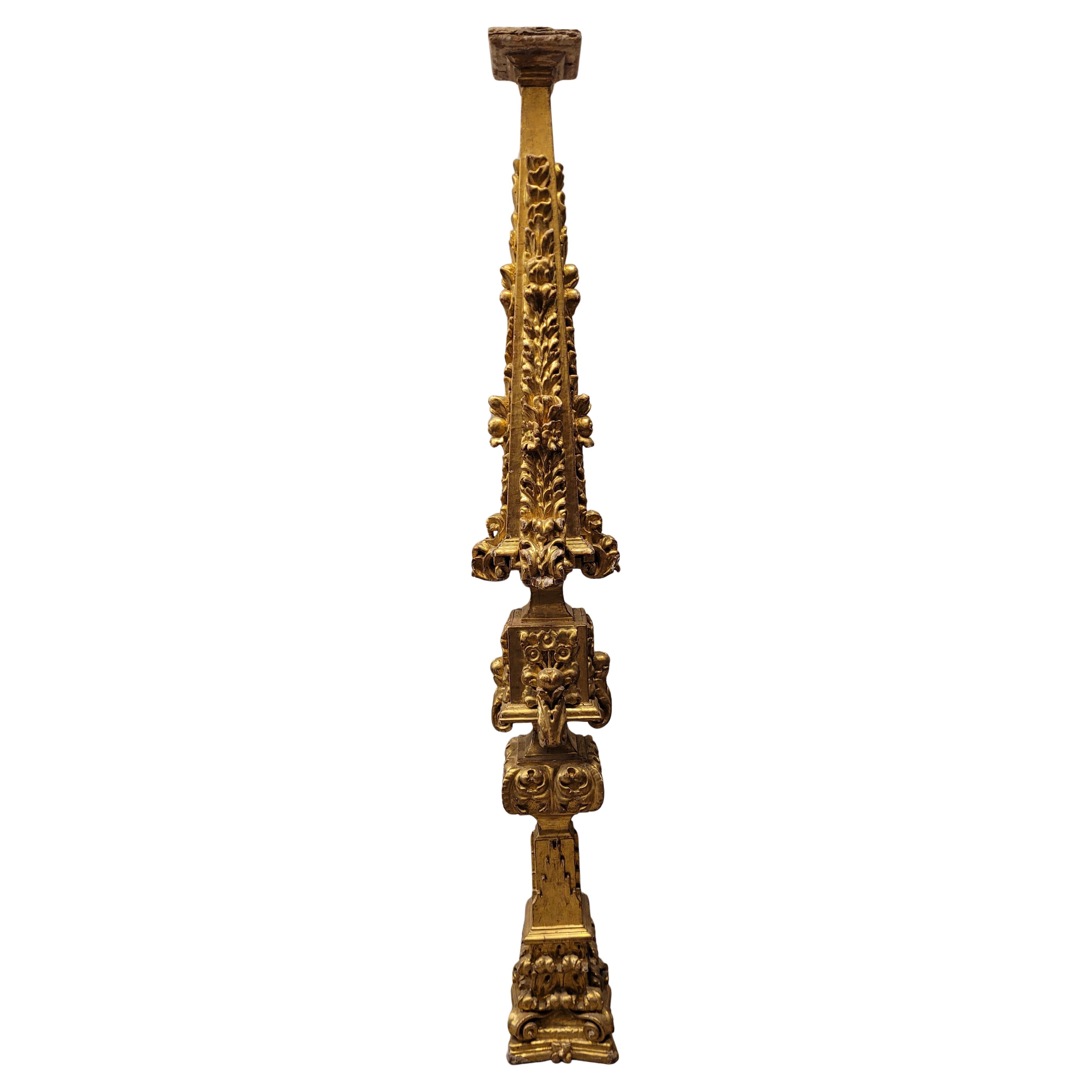 Spanish Baroque estipite, Column Sculpture , carved and gilded wood