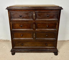 Spanish Baroque Oak Chest of Drawers, Late 19th Century