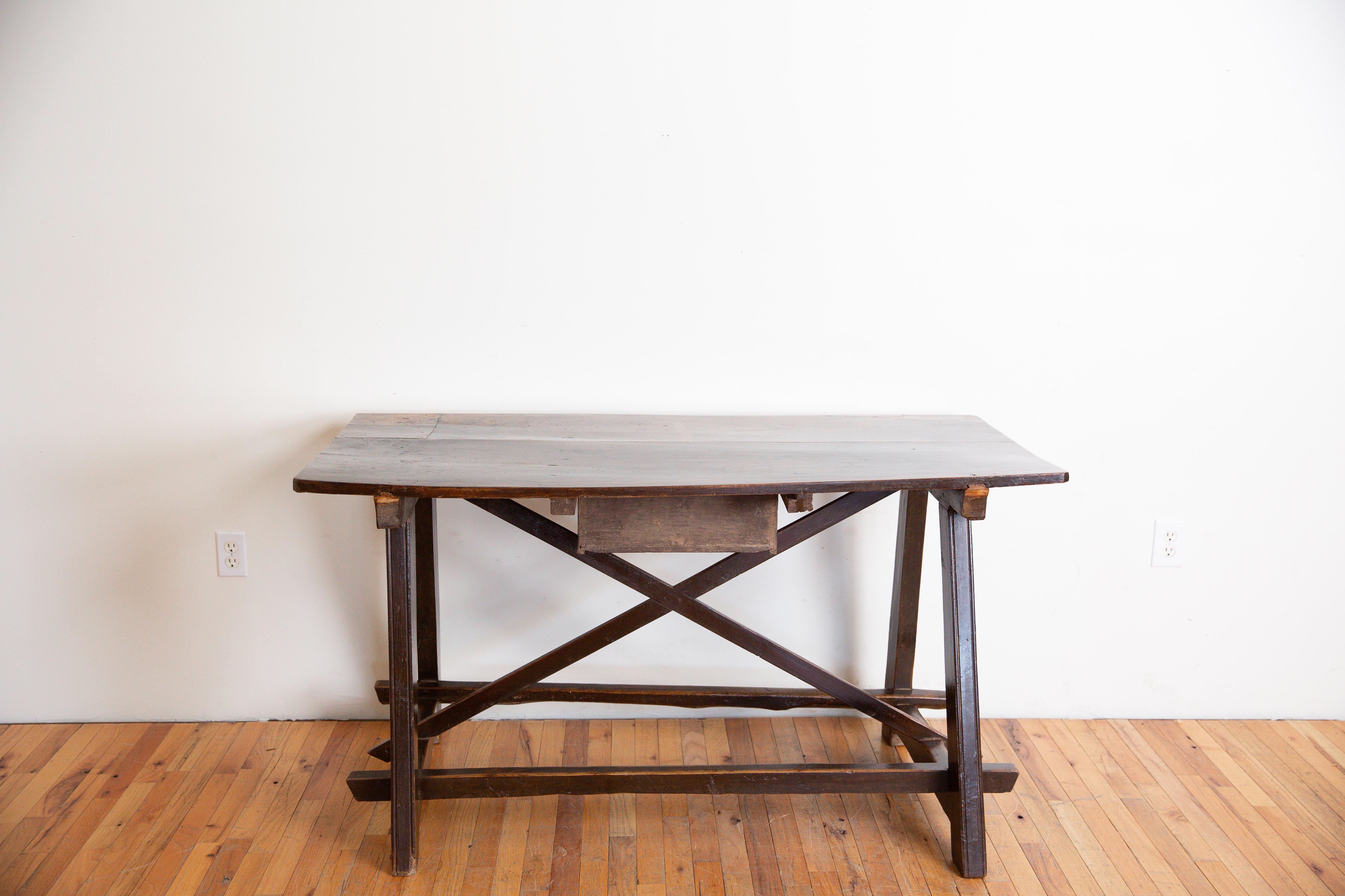 Table de bureau ou de travail espagnole d'époque baroque à 1 tiroir, fin du 17ème siècle Bon état - En vente à Atlanta, GA