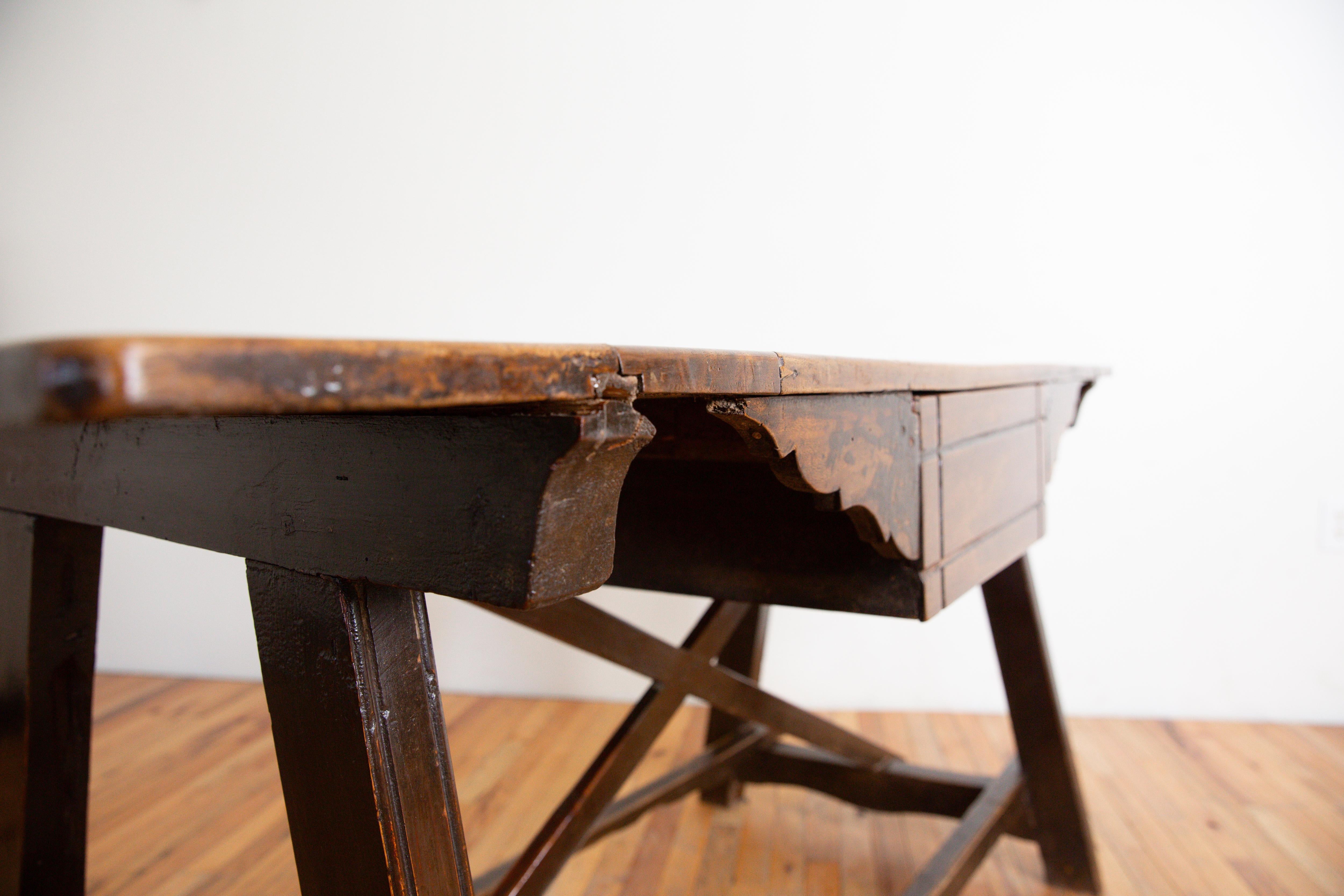 Fin du XVIIe siècle Table de bureau ou de travail espagnole d'époque baroque à 1 tiroir, fin du 17ème siècle en vente