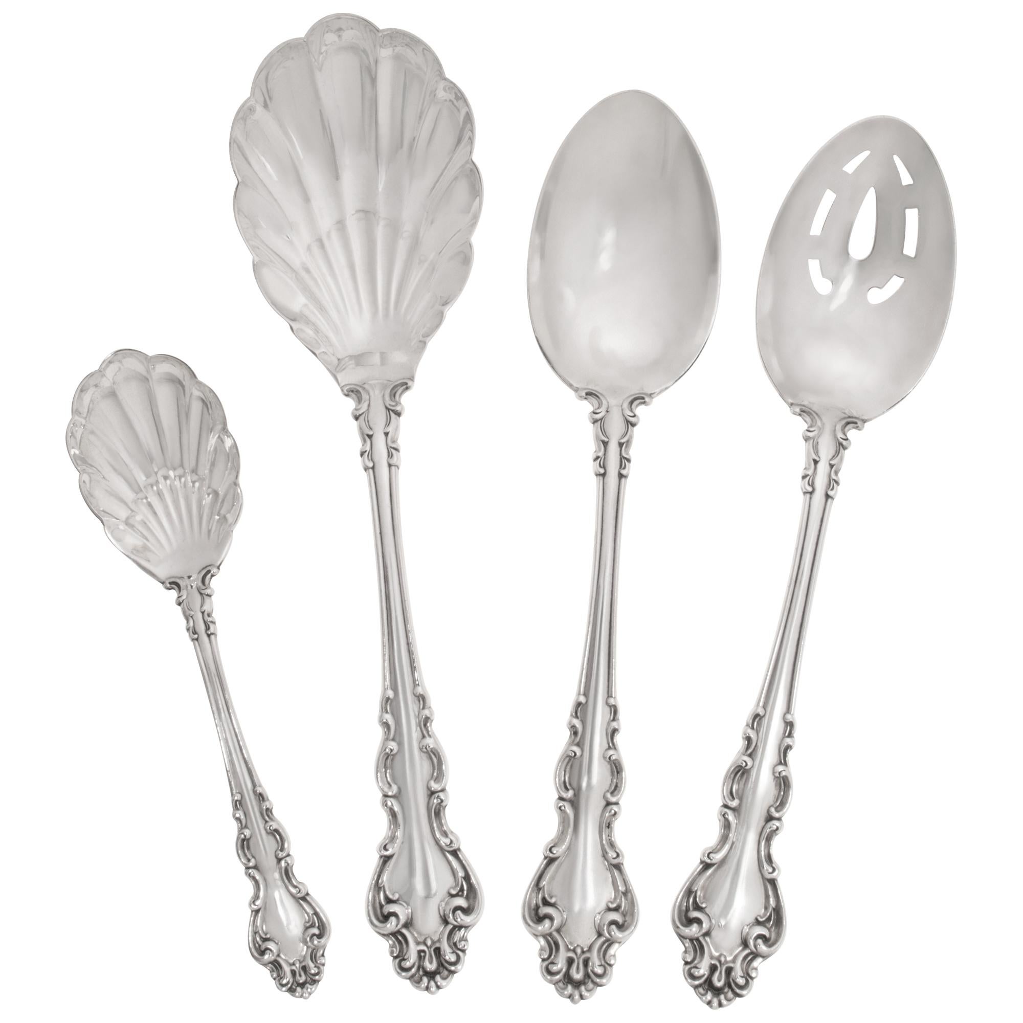 Barocco spagnolo, Reed and Barton, set di posate in argento brevettato nel 1965 In condizioni ottime in vendita a Surfside, FL