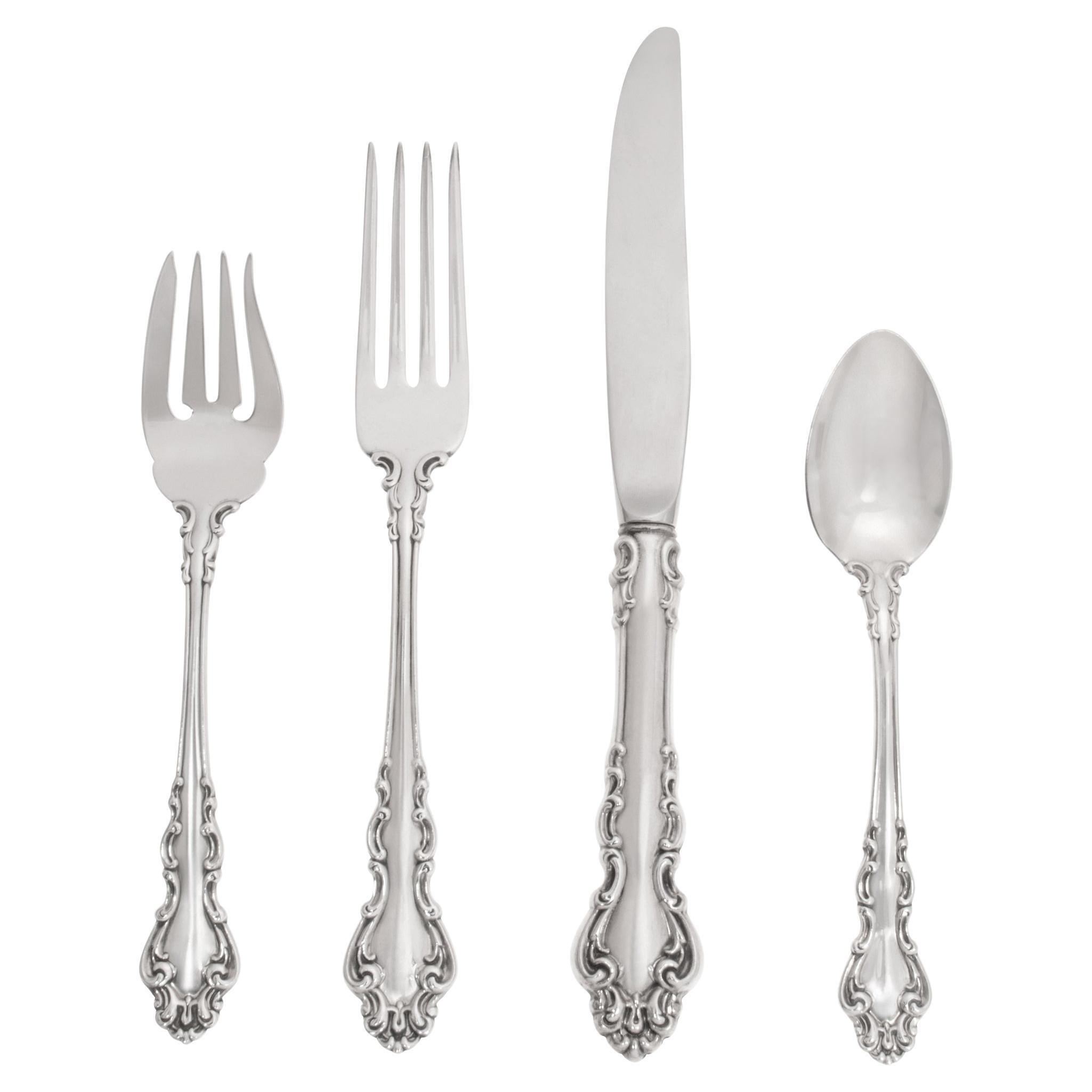 Spanish Baroque, Reed and Barton, Sterling Silver Flatware Set Patented in 1965