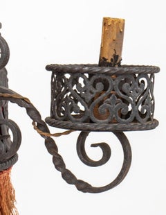 Spanish Baroque Revival 3 Arm Iron Chandelier