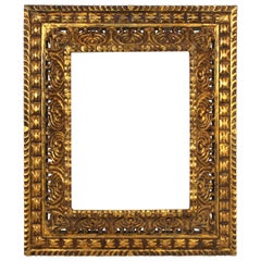 Spanish Baroque Revival Giltwood Carved Frame