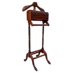 Spanish Baroque Revival Walnut Gentleman’s Valet Stand with Drawers, 1920s