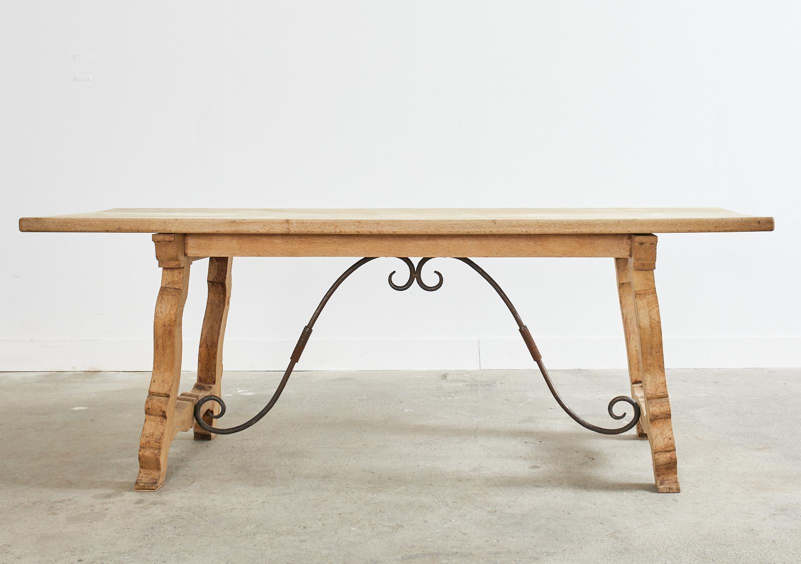 Spanish Baroque Style Bleached Oak Library or Dining Table 10