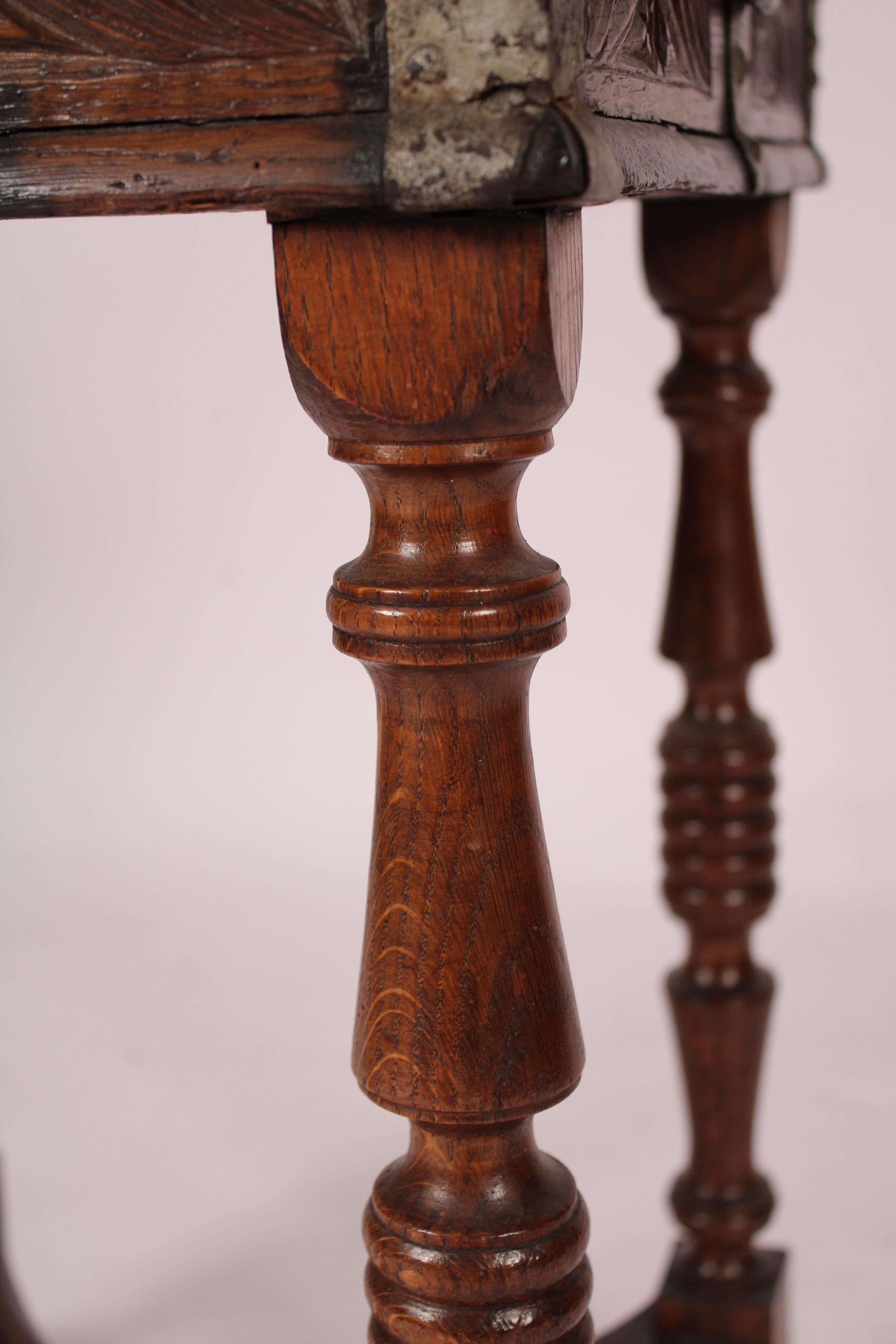Spanish Baroque Style Carved Oak Occasional Table For Sale 7