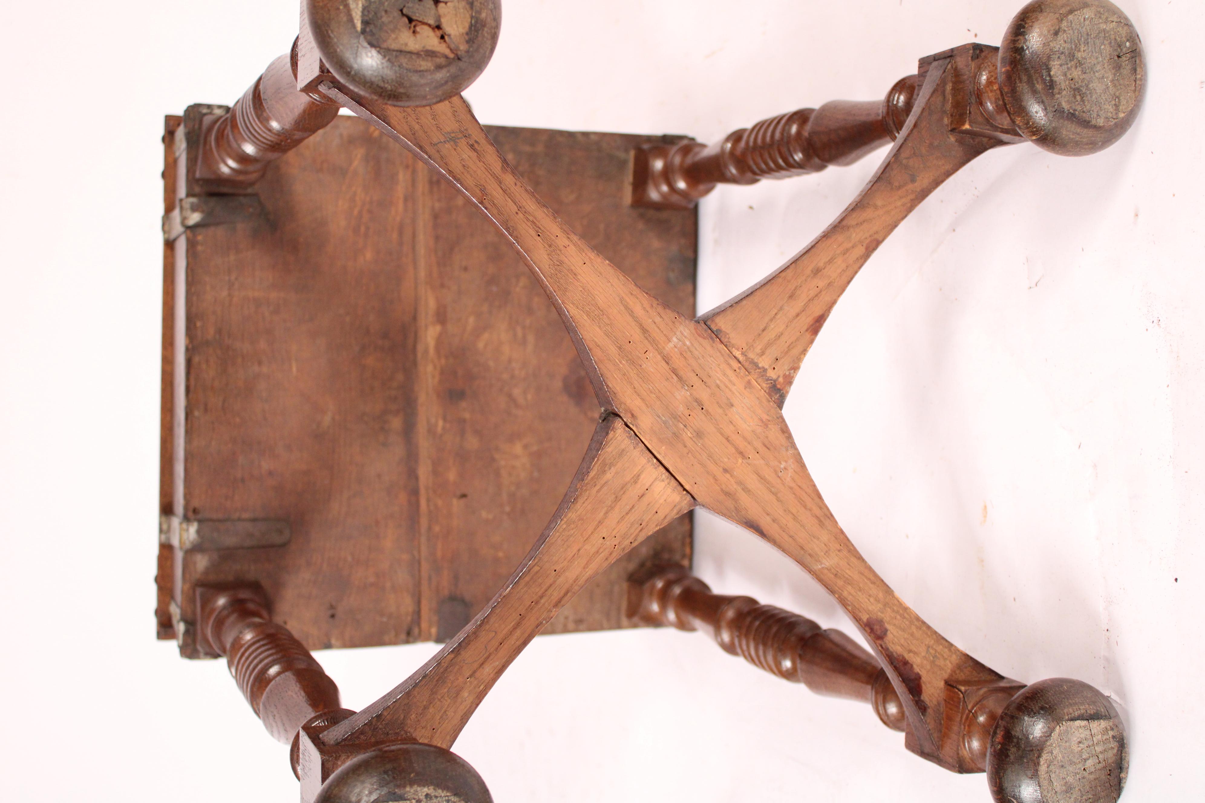 Spanish Baroque Style Carved Oak Occasional Table For Sale 10