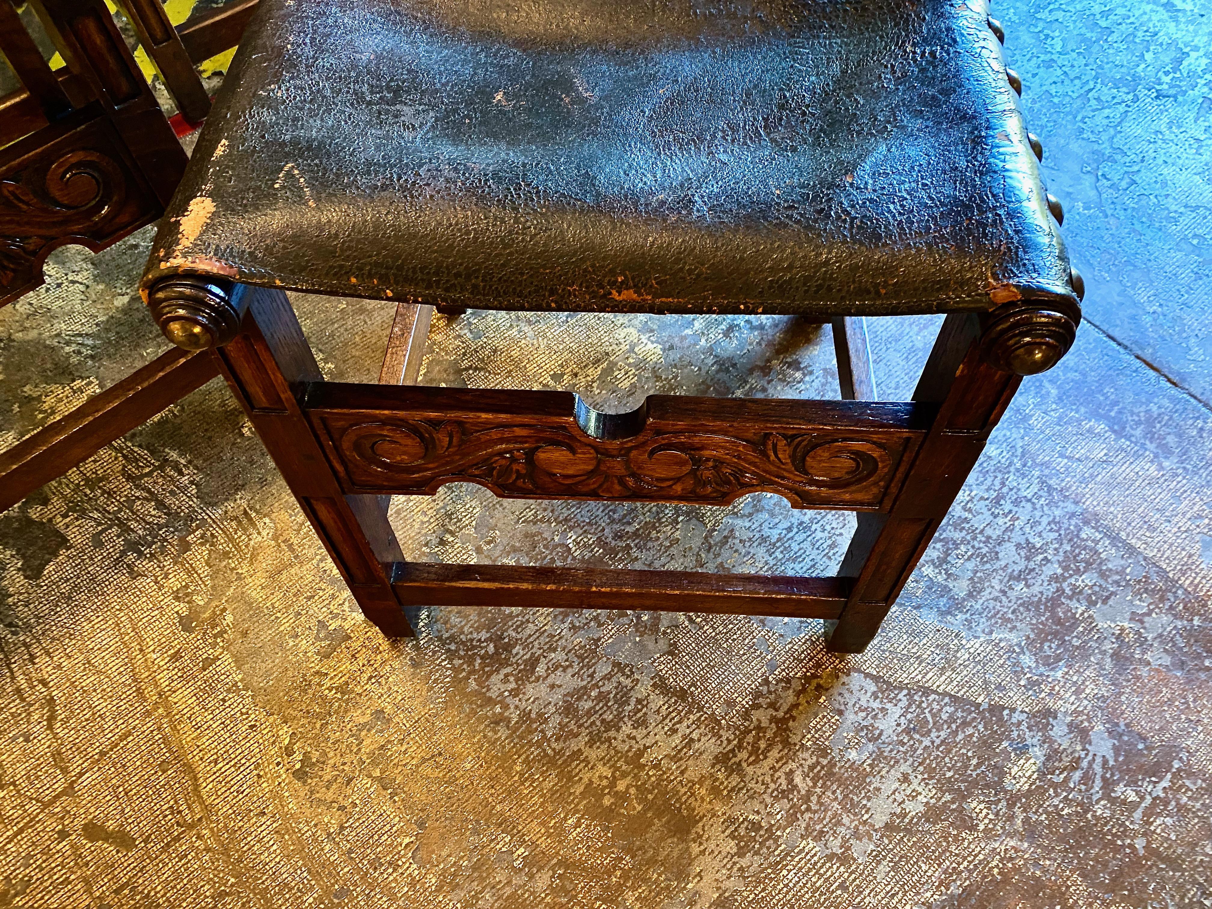 Spanish Baroque-Style Dining Chairs, Set of 6 In Good Condition In Pasadena, CA