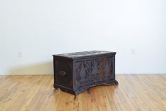 Spanish Baroque Style Leather Covered Trunk with Nailhead Decoration