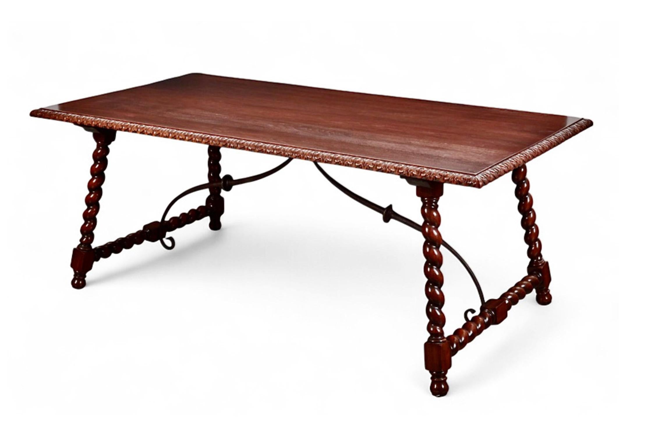 Baroque Revival Spanish Baroque-Style Library Table For Sale