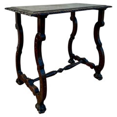Spanish Baroque Style Oak Side Table, Early 20th Century