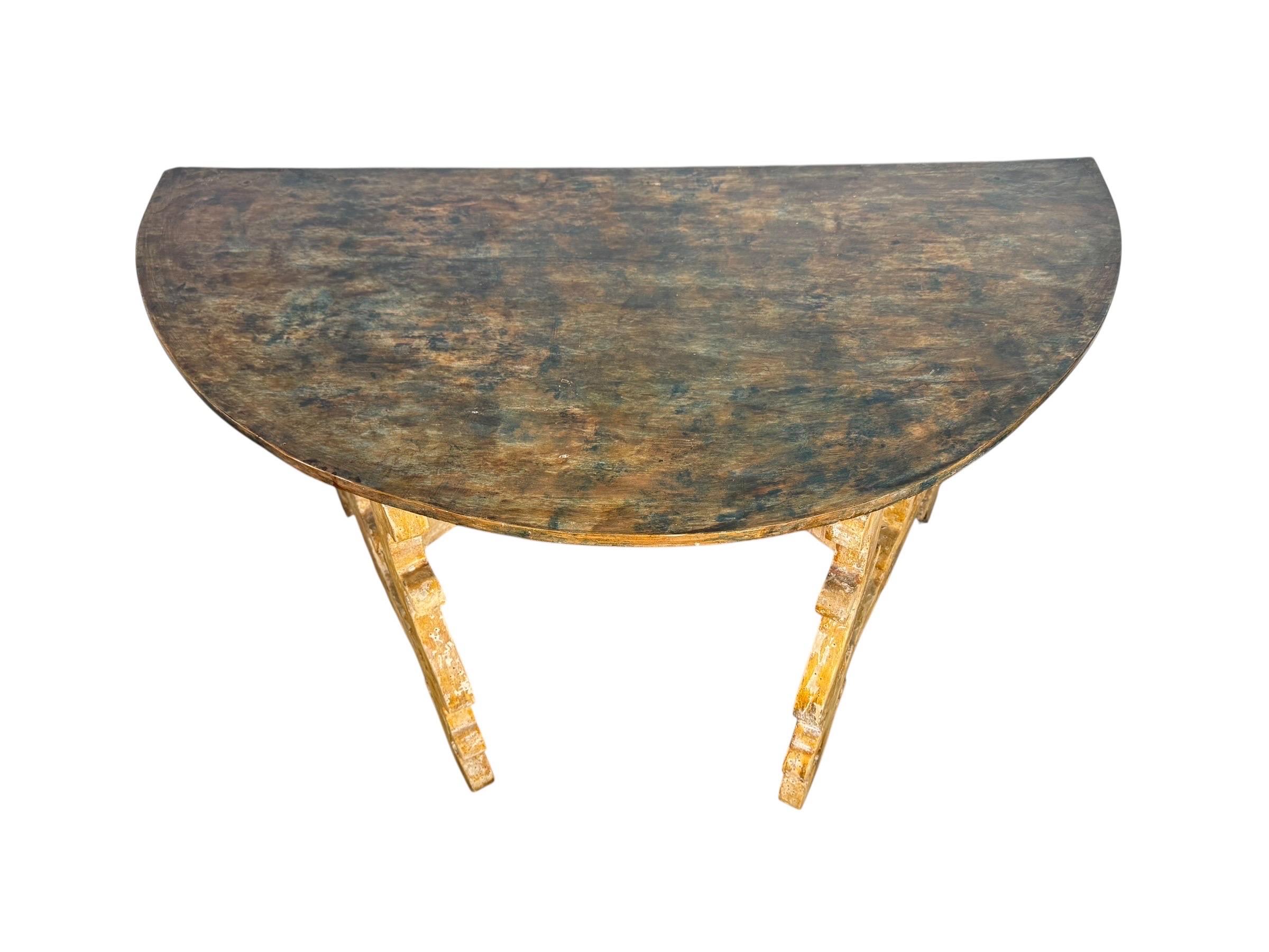 Spanish Baroque Style Painted Console Table For Sale 2