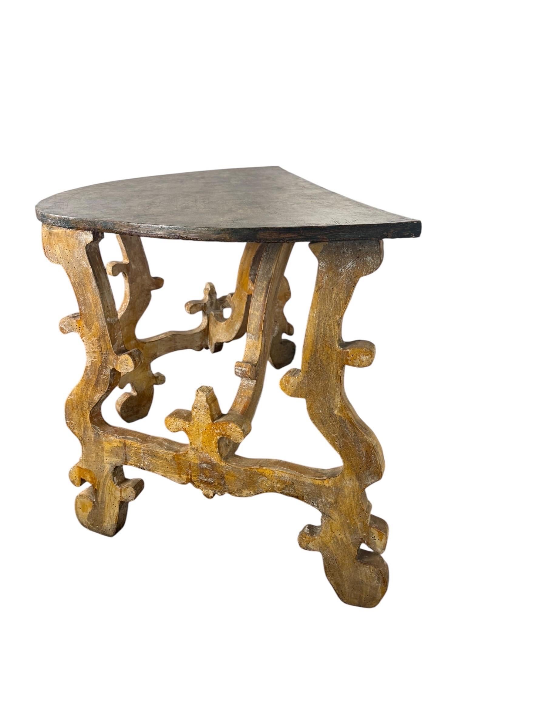 Spanish Baroque Style Painted Console Table For Sale 4