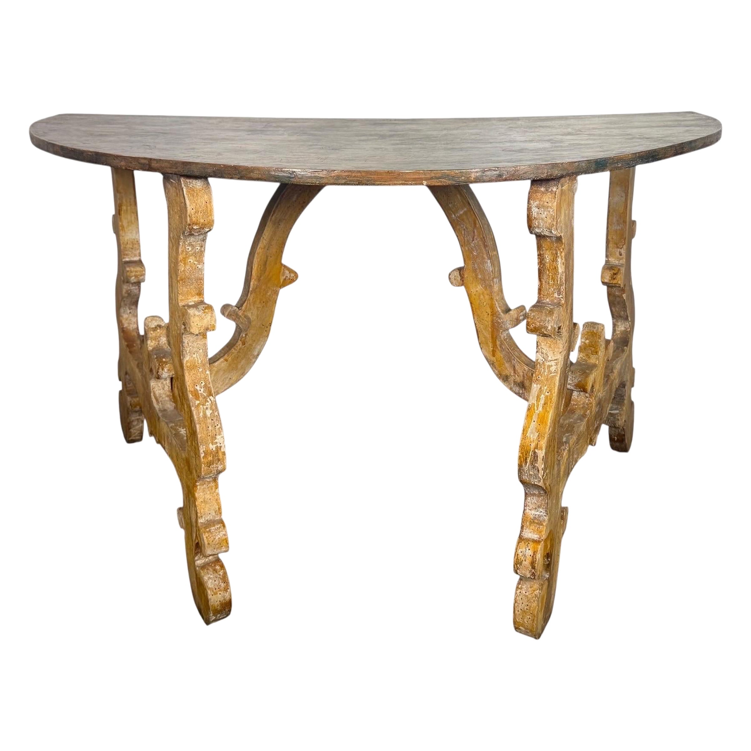 Spanish Baroque Style Painted Console Table For Sale