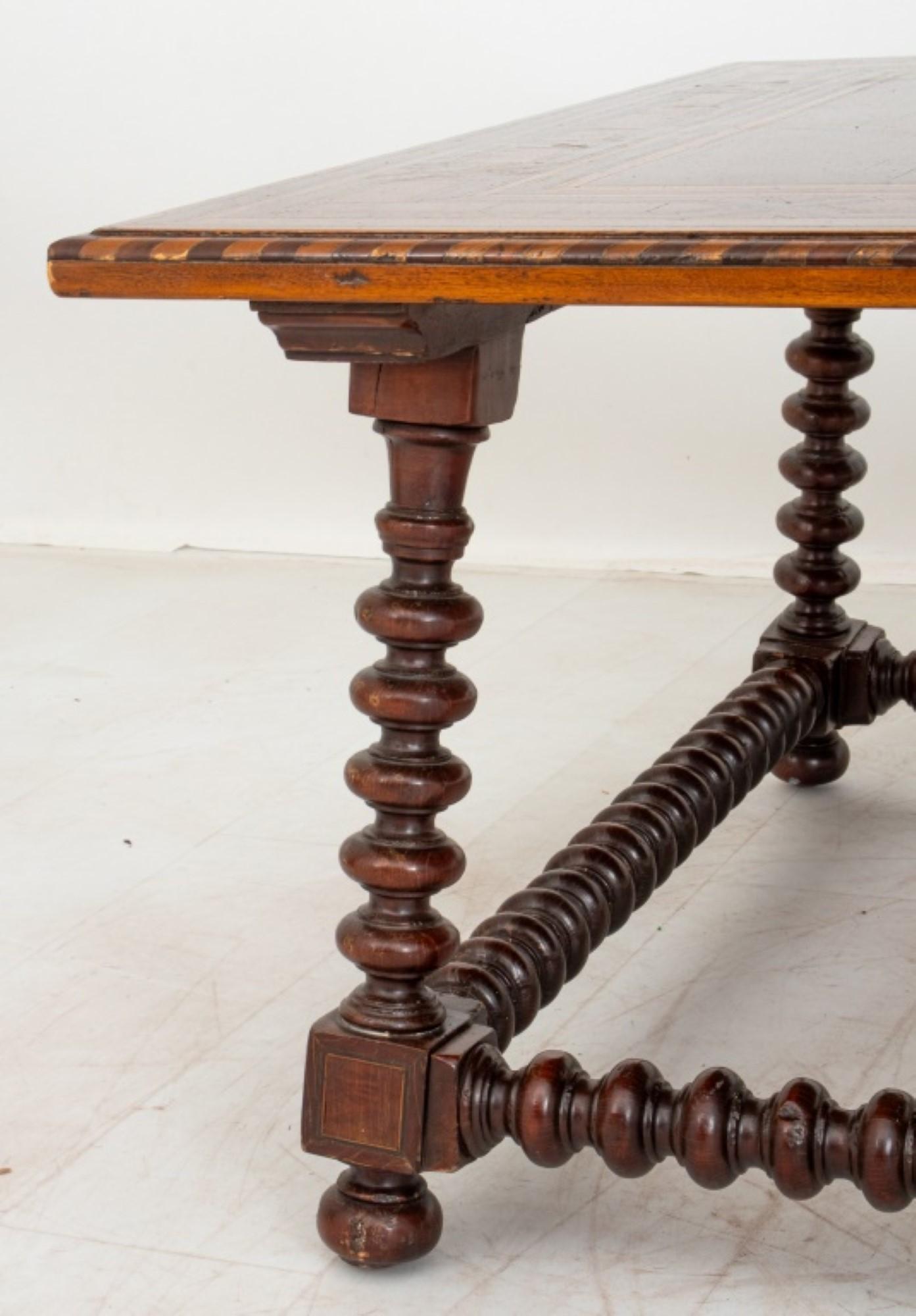 Spanish Baroque Style Parquetry Low Table, 20th C. 4