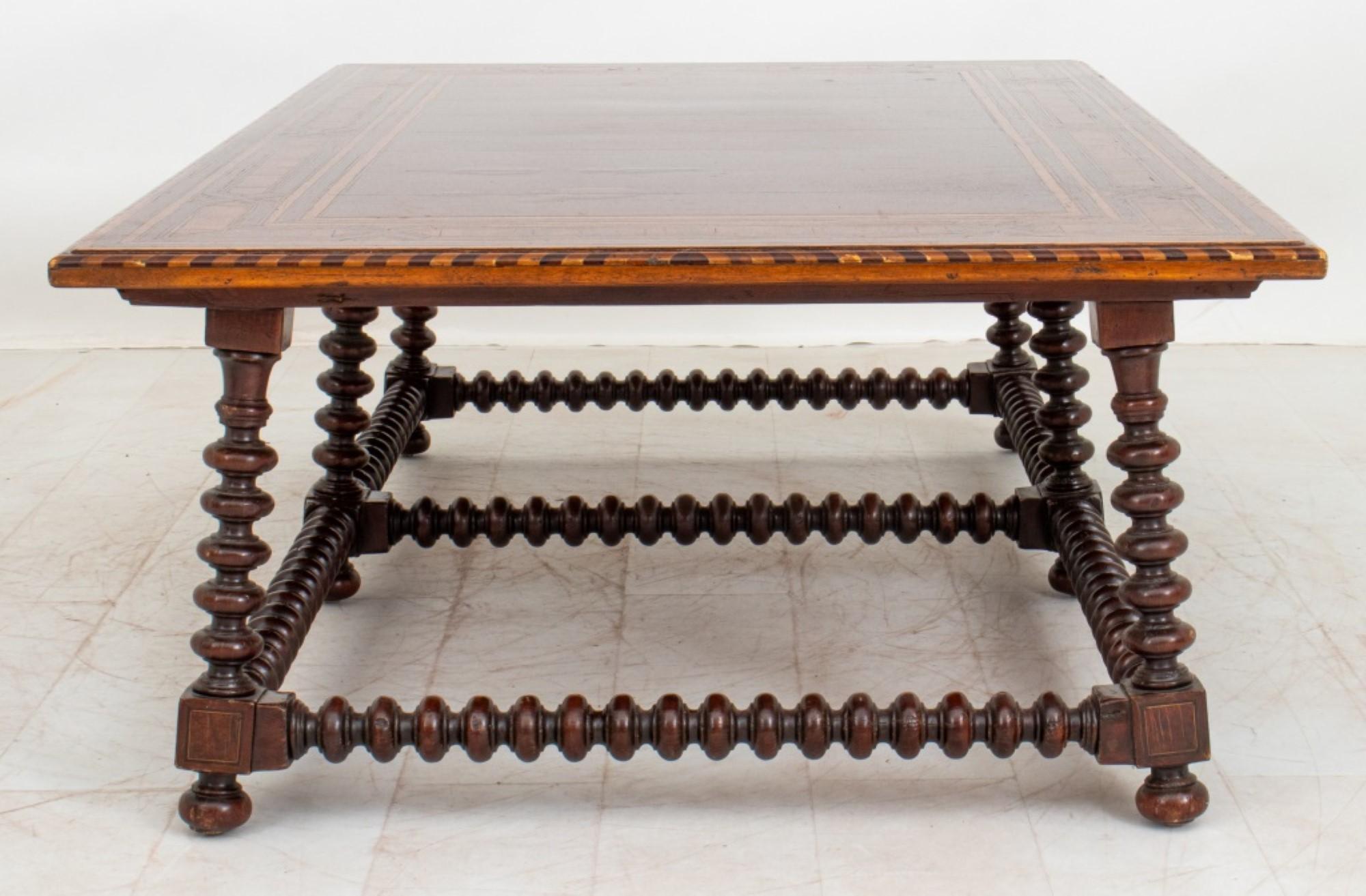 Mexican Spanish Baroque Style Parquetry Low Table, 20th C.