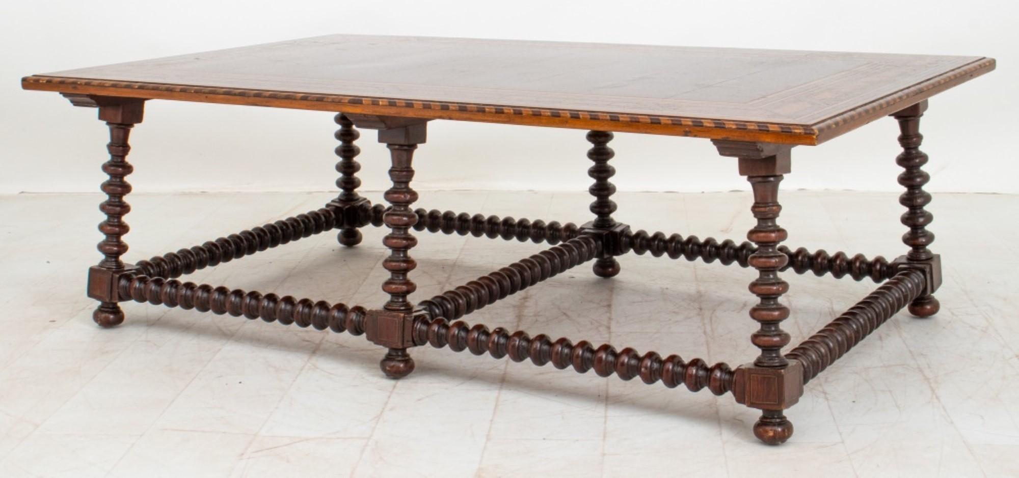 Spanish Baroque Style Parquetry Low Table, 20th C. 3
